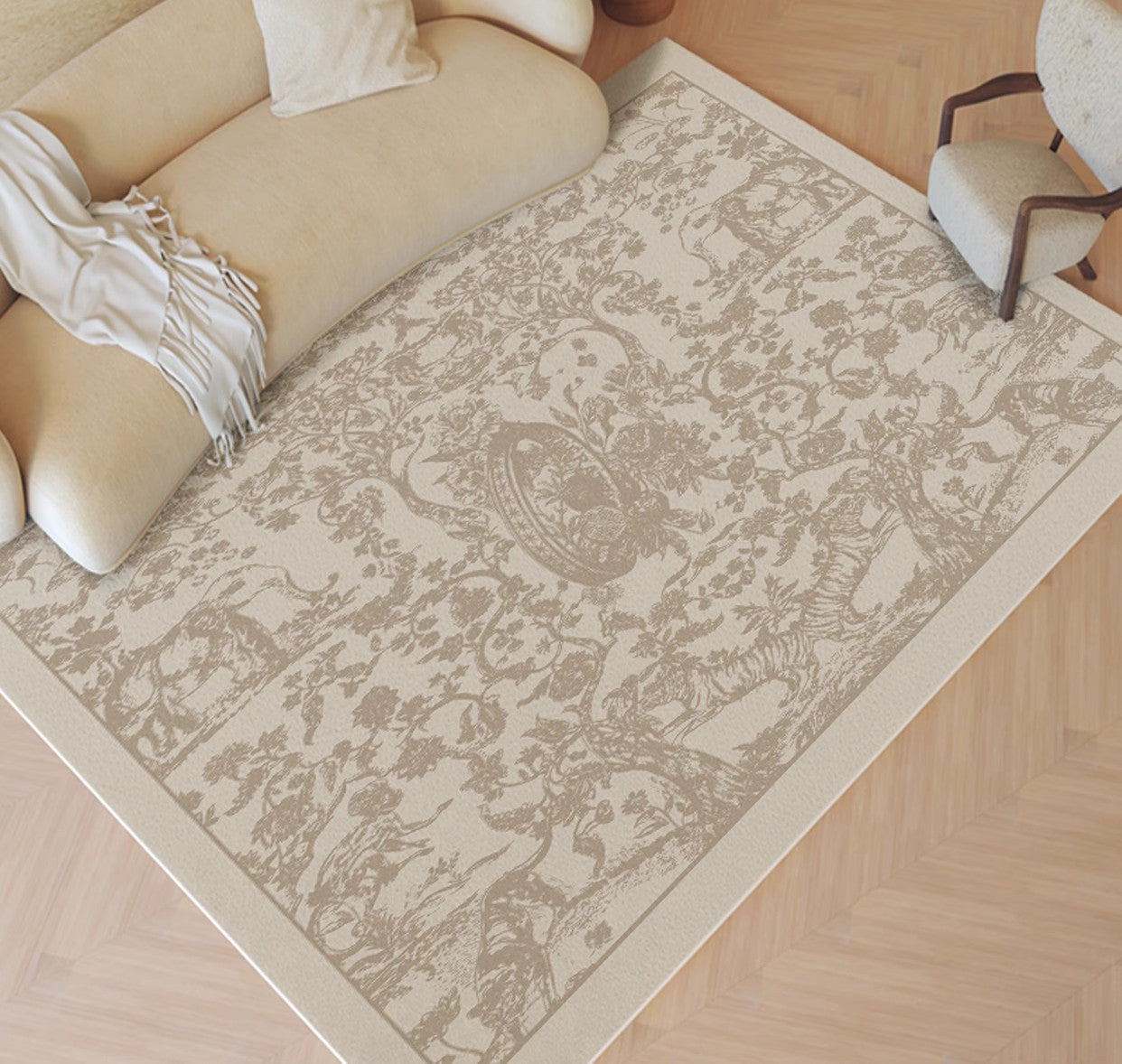 Contemporary Modern Rugs for Living Room, French Style Modern Rugs for Interior Design, Modern Rugs for Dining Room, Thick Soft Rugs under Coffee Table-Silvia Home Craft