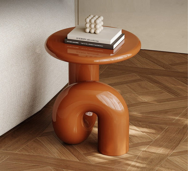 Contemporary Round Side Table, Minimalist Modern Occasional Table, Unique Small End Table, Portable Casual Side Table, Low Profile Sofa Table, Creative Coffee Table, Lightweight Indoor Outdoor Table, Contemporary Side Table