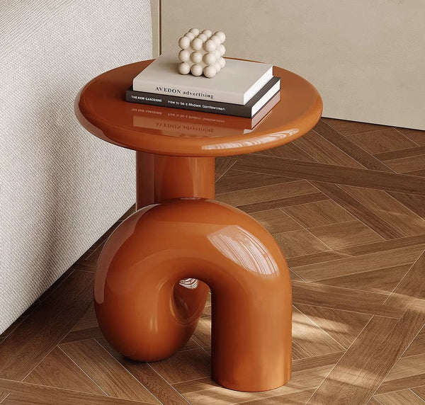 Contemporary Round Side Table, Minimalist Modern Occasional Table, Unique Small End Table, Portable Casual Side Table, Low Profile Sofa Table, Creative Coffee Table, Lightweight Indoor Outdoor Table, Contemporary Side Table
