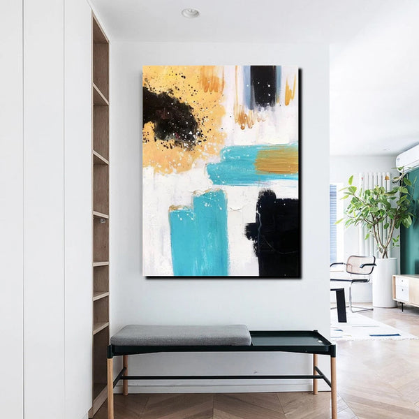 Bedroom Wall Art Paintings, Acrylic Abstract Paintings, Large Painting on Canvas, Buy Abstract Painting Online, Simple Modern Art-Silvia Home Craft