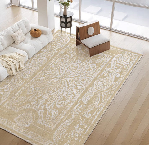 Living Room Contemporary Modern Rugs, Mid Century Modern Rugs for Interior Design, Soft Rugs under Coffee Table, Thick French Style Modern Rugs for Dining Room-Silvia Home Craft