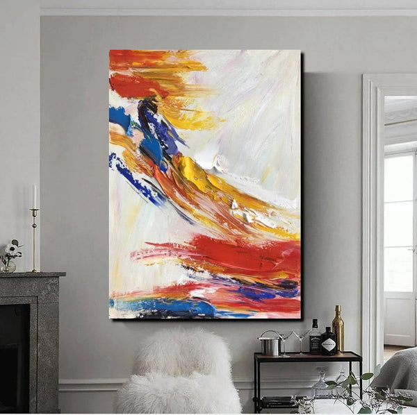 Living Room Wall Art Paintings, Acrylic Abstract Paintings Behind Sofa, Large Painting Behind Couch, Buy Abstract Painting Online, Simple Modern Art-Silvia Home Craft