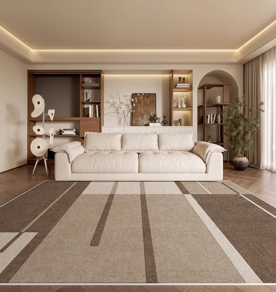 Dining Room Modern Rugs, Extra Large Geometric Modern Rugs in Bedroom, Unique Large Contemporary Floor Carpets for Living Room-Silvia Home Craft