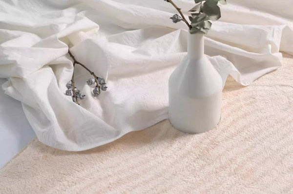 Cream Color Modern Living Room Rugs, Dining Room Modern Rugs, Thick Soft Floor Carpets for Living Room, Soft Contemporary Rugs for Bedroom-Silvia Home Craft
