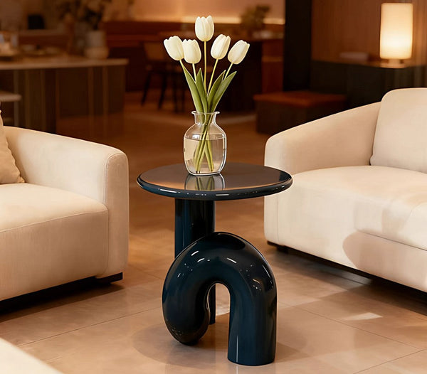 Contemporary Round Side Table, Low Profile Sofa Table, Unique Small End Table, Minimalist Modern Occasional Table, Portable Casual Side Table, Creative Coffee Table, Lightweight Indoor Outdoor Table, Contemporary Side Table