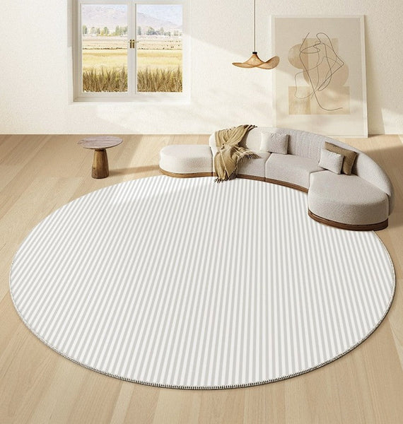 Contemporary Modern Rug under Coffee Table, Bedroom Abstract Modern Area Rugs, Geometric Round Rugs for Dining Room, Circular Modern Rugs under Chairs-Silvia Home Craft
