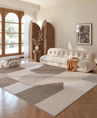 Large Contemporary Floor Carpets, Dining Room Modern Rugs, Living Room Modern Area Rugs, Geometric Modern Rugs in Bedroom-Silvia Home Craft