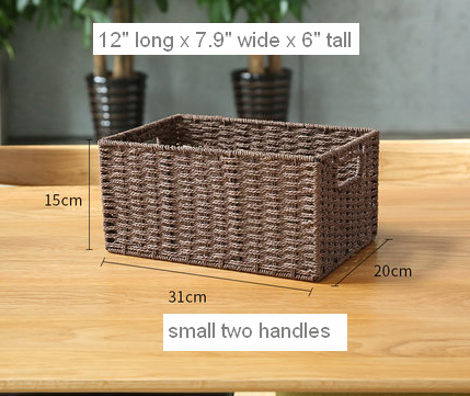 Large Woven Straw Storage Basket, Storage Basket for Bedroom, Rectangle Storage Basket, Picnic Storage Basket, Storage Basket for Toys-Silvia Home Craft