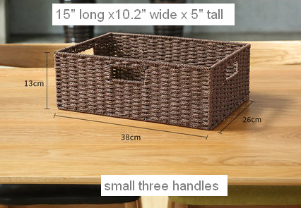 Large Woven Straw Storage Basket, Storage Basket for Bedroom, Rectangle Storage Basket, Picnic Storage Basket, Storage Basket for Toys-Silvia Home Craft