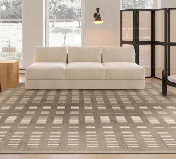 Modern Living Room Rug Placement Ideas, Thick Soft Floor Carpets for Living Room, Dining Room Modern Rugs, Soft Contemporary Rugs for Bedroom-Silvia Home Craft