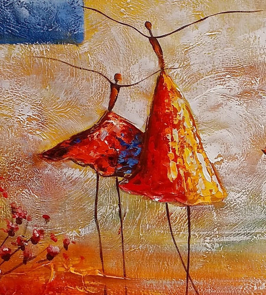 Wall Art Painting, Ballet Dancer Painting, Acrylic Painting for Sale, Simple Abstract Painting, Bedroom Canvas Painting-Silvia Home Craft