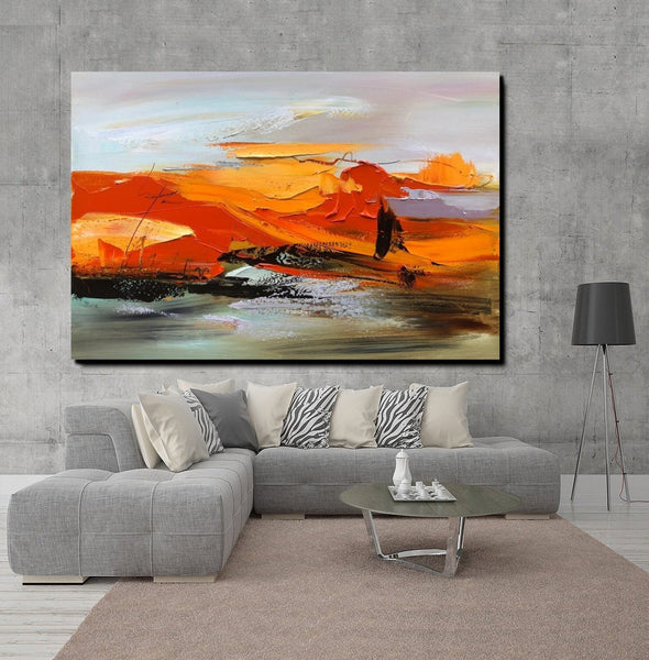 Large Painting for Living Room, Acrylic Paintings on Canvas, Large Paintings Behind Sofa, Heavy Texture Painting, Buy Paintings Online-Silvia Home Craft