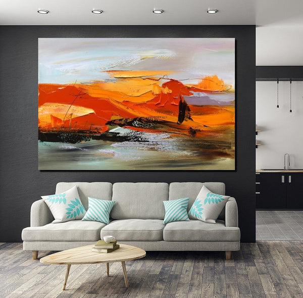Large Painting for Living Room, Acrylic Paintings on Canvas, Large Paintings Behind Sofa, Heavy Texture Painting, Buy Paintings Online-Silvia Home Craft