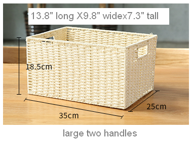 Large Woven Straw Storage Basket, Storage Basket for Bedroom, Rectangle Storage Basket, Picnic Storage Basket, Storage Basket for Toys-Silvia Home Craft
