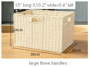 Large Woven Straw Storage Basket, Storage Basket for Bedroom, Rectangle Storage Basket, Picnic Storage Basket, Storage Basket for Toys-Silvia Home Craft