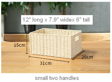 Large Woven Straw Storage Basket, Storage Basket for Bedroom, Rectangle Storage Basket, Picnic Storage Basket, Storage Basket for Toys-Silvia Home Craft