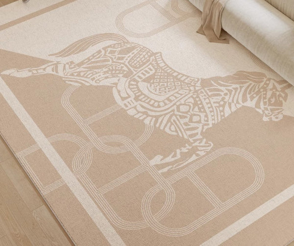 Modern Rugs for Living Room, Horse Contemporary Modern Rugs for Bedroom, Abstract Geometric Modern Rugs, Dining Room Floor Rugs-Silvia Home Craft