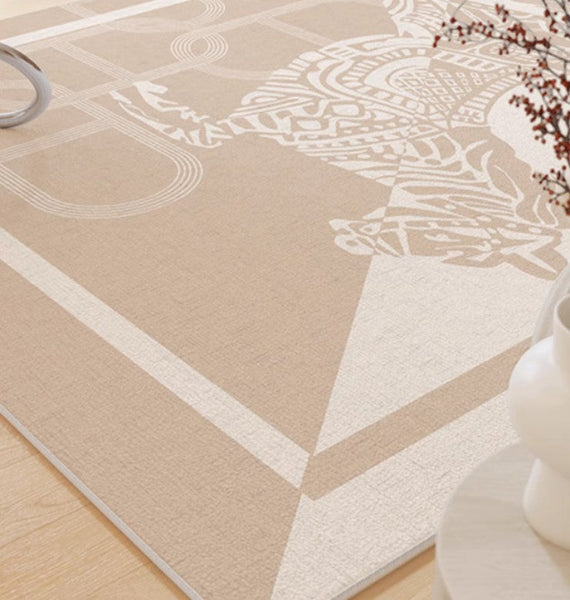 Modern Rugs for Living Room, Horse Contemporary Modern Rugs for Bedroom, Abstract Geometric Modern Rugs, Dining Room Floor Rugs-Silvia Home Craft