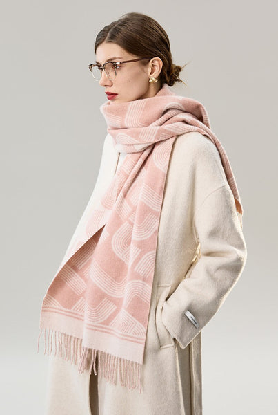 Holiday Women Scarf, Cold Weather Scarf, Fashion Designer Scarf, Modern Wool Scarf, Warm Winter Scarf, Soft Cashmere Scarf for Women, Elegant Scarf-Silvia Home Craft