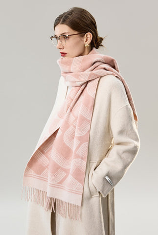 Holiday Women Scarf, Cold Weather Scarf, Fashion Designer Scarf, Modern Wool Scarf, Warm Winter Scarf, Soft Cashmere Scarf for Women, Elegant Scarf-Silvia Home Craft