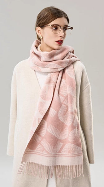 Holiday Women Scarf, Cold Weather Scarf, Fashion Designer Scarf, Modern Wool Scarf, Warm Winter Scarf, Soft Cashmere Scarf for Women, Elegant Scarf-Silvia Home Craft