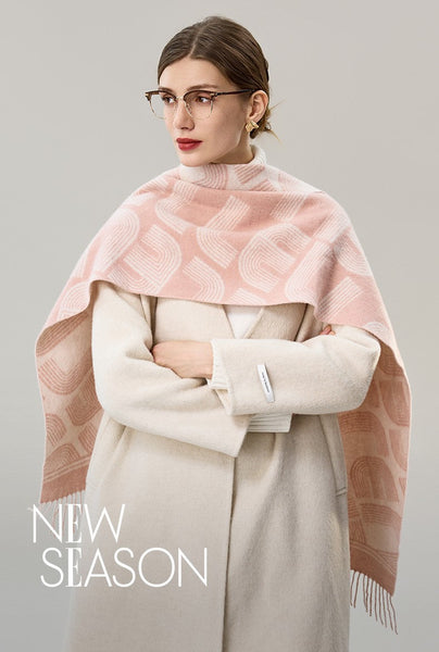 Holiday Women Scarf, Cold Weather Scarf, Fashion Designer Scarf, Modern Wool Scarf, Warm Winter Scarf, Soft Cashmere Scarf for Women, Elegant Scarf-Silvia Home Craft