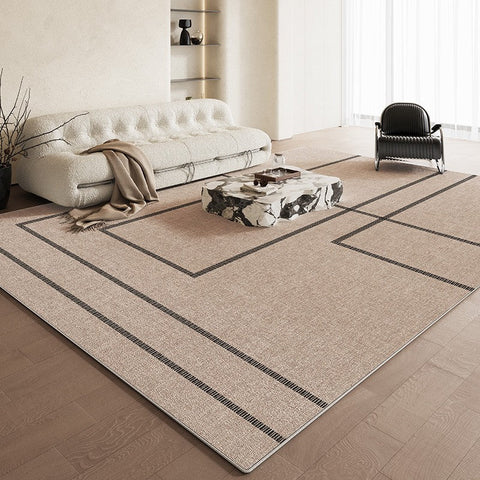 Modern Rug Ideas for Living Room, Contemporary Abstract Rugs for Dining Room, Simple Abstract Rugs for Living Room, Bedroom Floor Rugs-Silvia Home Craft