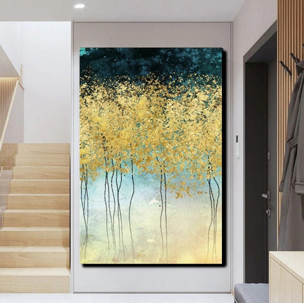 Buy Wall Art Online, Simple Abstract Art, Simple Modern Art, Bedroom Wall Art Ideas, Tree Paintings, Large Acrylic Painting on Canvas-Silvia Home Craft