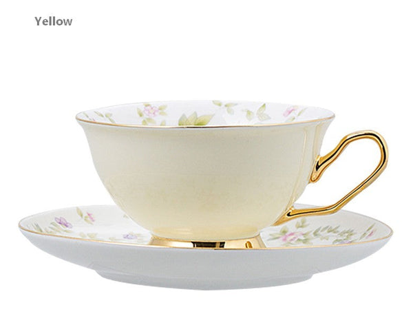 Elegant Ceramic Coffee Cups, Beautiful British Tea Cups, Unique Afternoon Tea Cups and Saucers in Gift Box, Royal Bone China Porcelain Tea Cup Set-Silvia Home Craft