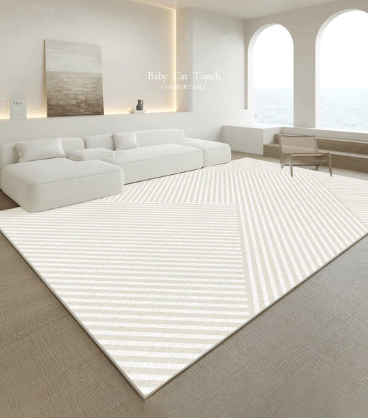 Abstract Contemporary Modern Rugs in Bedroom, Large Modern Living Room Rugs, Geometric Modern Area Rugs, Dining Room Floor Carpets-Silvia Home Craft