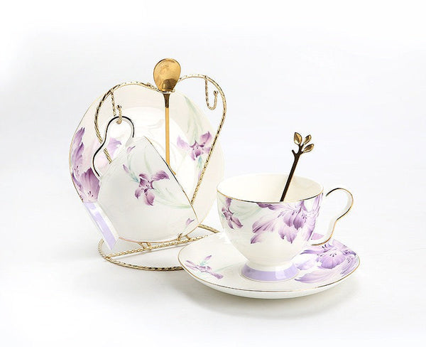 Luxury Tea Cup with Saucer, Elegant Coffee Cup, Porcelain Coffee Cup, Ceramic Tea Cup Set, Porcelain Tea cups, British Tea Cup Set, Afternoon Tea Cup with Saucer Set-Silvia Home Craft