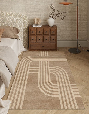 Abstract Modern Rugs for Living Room, Contemporary Modern Rugs Next to Bed, Geometric Modern Rugs under Dining Room Table, Brown Modern Carpets for Office-Silvia Home Craft