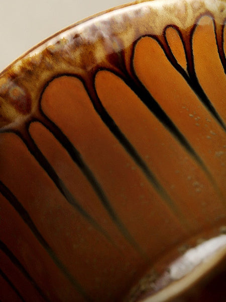 Unique Tea Cup, Creative Brown Green Ceramic Coffee Mugs, Large Modern Handmade Pottery Coffee Cup, Large Capacity Coffee Mugs-Silvia Home Craft