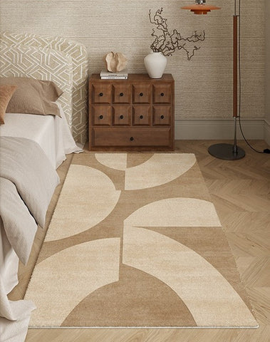 Contemporary Modern Rugs Next to Bed, Geometric Modern Rugs under Dining Room Table, Brown Modern Carpets for Office, Abstract Modern Rugs for Living Room-Silvia Home Craft