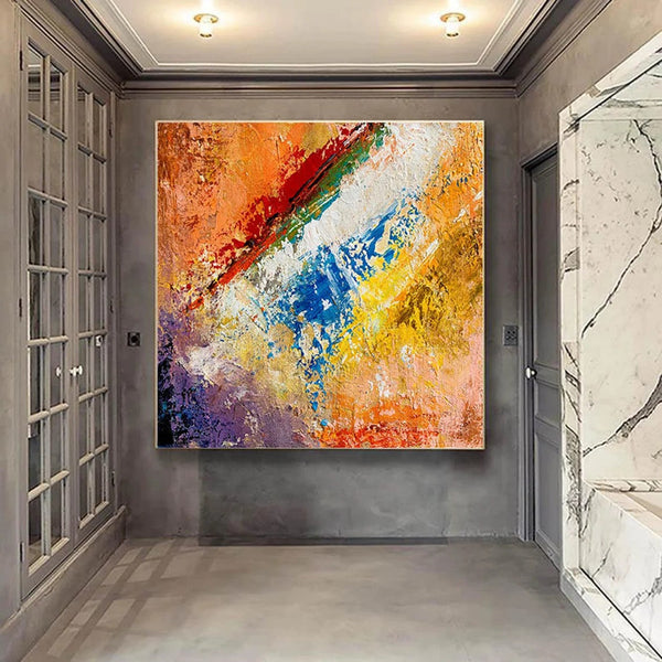 Hand Painted Acrylic Painting, Wall Art Painting for Living Room, Modern Contemporary Artwork, Acrylic Paintings for Dining Room-Silvia Home Craft