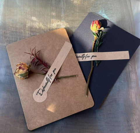 Original Handmade Dried Flower Greeting Cards, Beautiful Valentine's Day Greeting Card, Creative Birthday Greeting Card, Wedding Greeting Card, Unique Anniversary Greeting Card-Silvia Home Craft