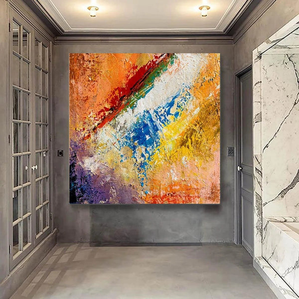 Hand Painted Acrylic Painting, Wall Art Painting for Living Room, Modern Contemporary Artwork, Acrylic Paintings for Dining Room-Silvia Home Craft