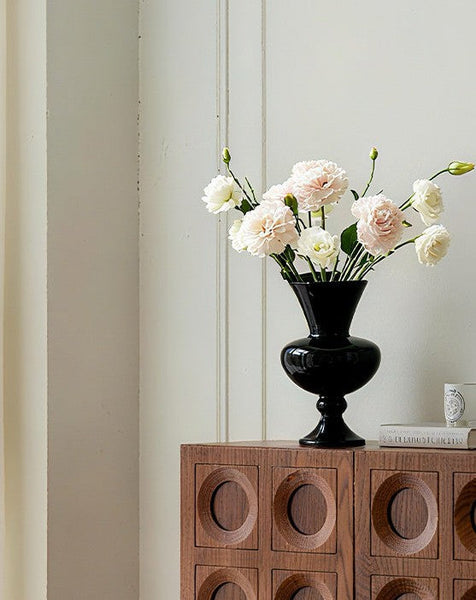 Mid Century Glass Vases, Handmade Modern Vases for Living Room, Modern Glass Vase for Flowers, Unique Decorative Glass Vase, Centerpiece Contemporary Vases on Table-Silvia Home Craft