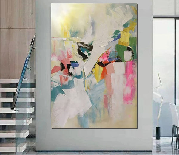 Large Canvas Art Ideas, Large Painting for Living Room, Contemporary Acrylic Art Painting, Buy Large Paintings Online, Simple Modern Art-Silvia Home Craft