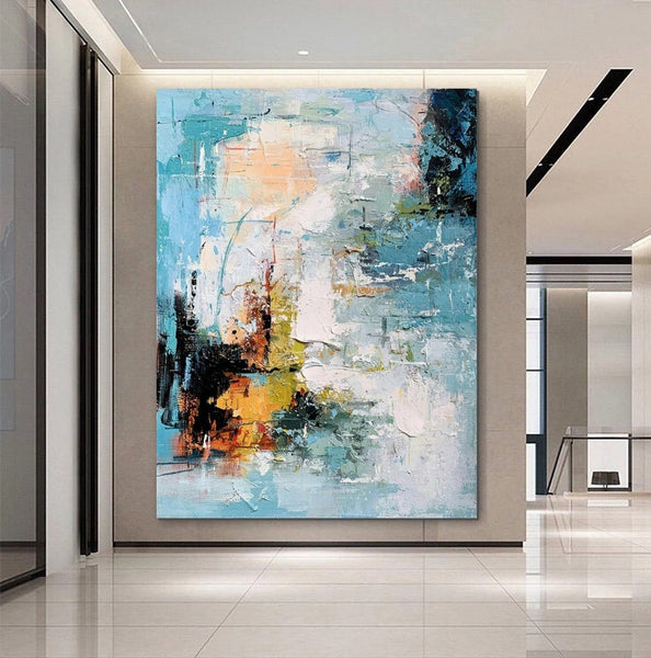 Extra Large Acrylic Painting, Modern Contemporary Abstract Artwork, Simple Modern Art, Living Room Wall Art Painting, Palette Knife Paintings-Silvia Home Craft