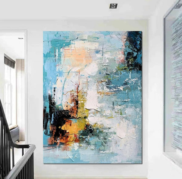 Extra Large Acrylic Painting, Modern Contemporary Abstract Artwork, Simple Modern Art, Living Room Wall Art Painting, Palette Knife Paintings-Silvia Home Craft
