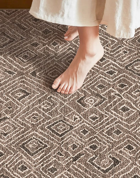 Large Modern Rugs for Living Room, Brown Modern Rug Ideas for Bedroom, Abstract Geometric Modern Rugs, Modern Rugs for Dining Room-Silvia Home Craft