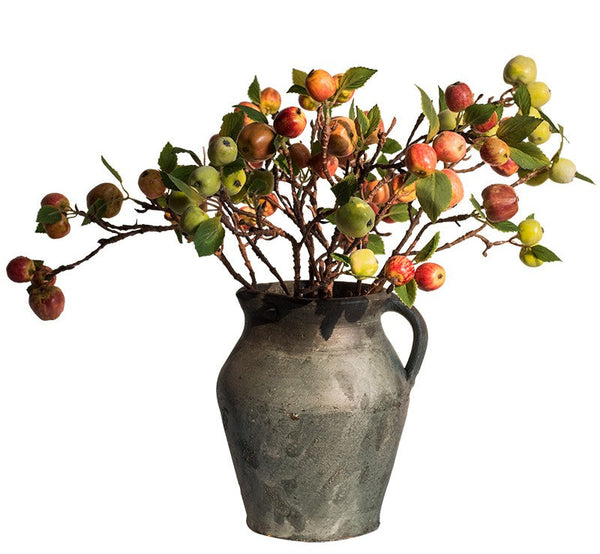 Green Apple Branch, Fruit Branch, Table Centerpiece, Beautiful Modern Flower Arrangement Ideas for Home Decoration, Simple Artificial Floral for Dining Room-Silvia Home Craft