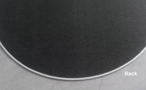 Modern Round Rugs under Coffee Table, Dining Room Modern Rugs, Gray Contemporary Round Rugs under Chairs, Circular Area Rugs for Bedroom-Silvia Home Craft