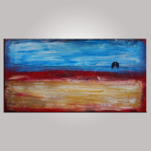 Contemporary Wall Art, Abstract Art, Modern Art, Love Birds Painting, Art for Sale, Abstract Art Painting, Bedroom Wall Art, Canvas Art-Silvia Home Craft