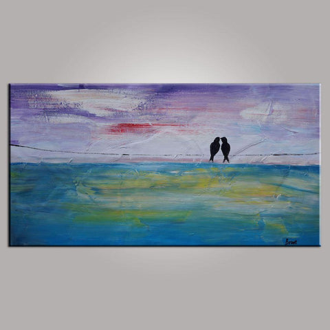 Contemporary Wall Art, Abstract Art, Modern Art, Love Birds Painting, Art for Sale, Abstract Art Painting, Bedroom Wall Art, Canvas Art-Silvia Home Craft