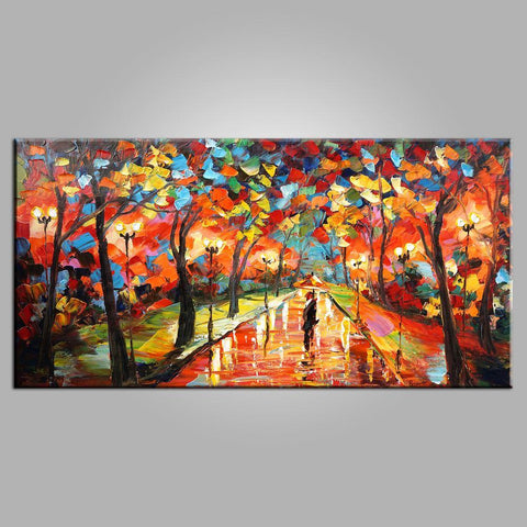 Forest Park Painting, Canvas Art, Living Room Wall Art, Modern Art, Painting for Sale, Contemporary Art, Abstract Art-Silvia Home Craft