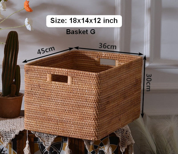 Storage Basket with Lid, Storage Baskets for Toys, Rectangular Storage Basket for Shelves, Storage Baskets for Bathroom, Storage Baskets for Clothes-Silvia Home Craft