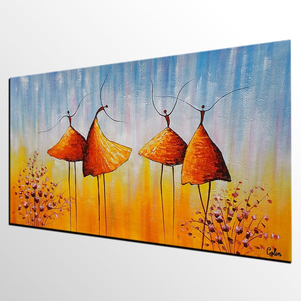Wall Art Paintings, Paintings for Bedroom, Canvas Abstract Painting, Large Painting for Sale, Ballet Dancer Painting, Abstract Canvas Painting-Silvia Home Craft