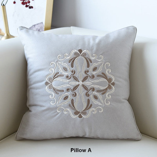 Flower Pattern Decorative Throw Pillows, Modern Sofa Pillows, Contemporary Throw Pillows, Large Decorative Pillows for Living Room-Silvia Home Craft